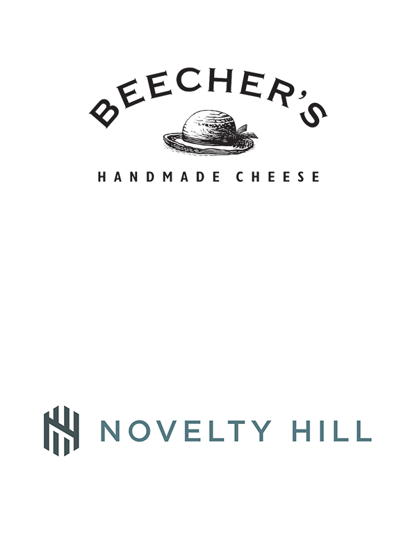 Beecher's Handmade Cheese and Novelty Hill Capital logos