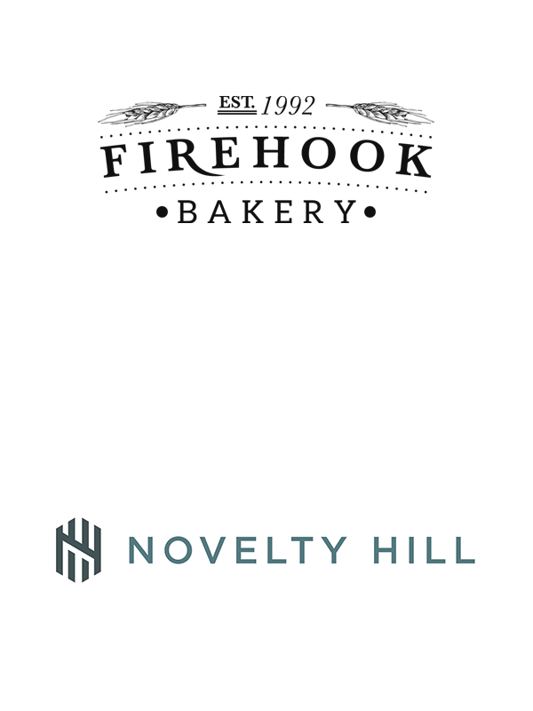 Firehook Bakery and Novelty Hill Capital logos