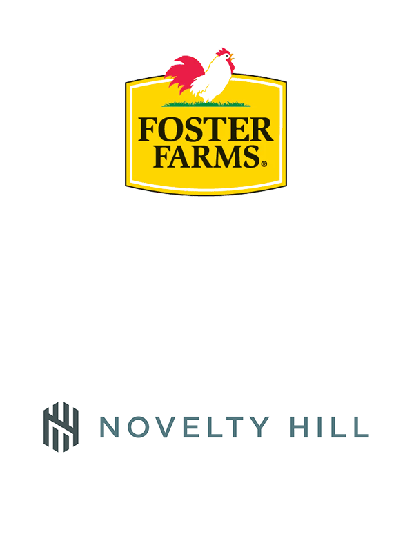 Foster Farms and Novelty Hill Capital logos