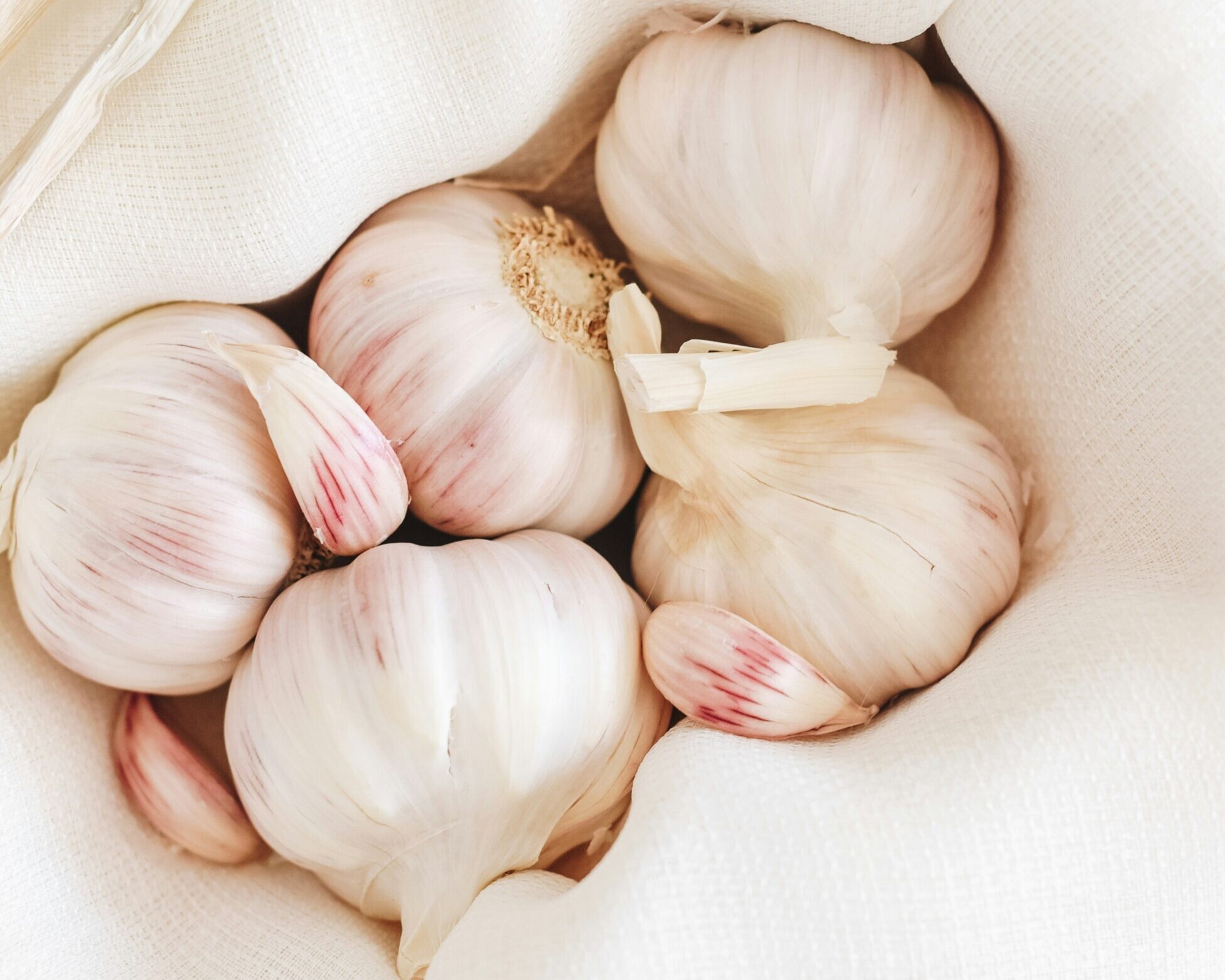 Raw Garlic in a basket