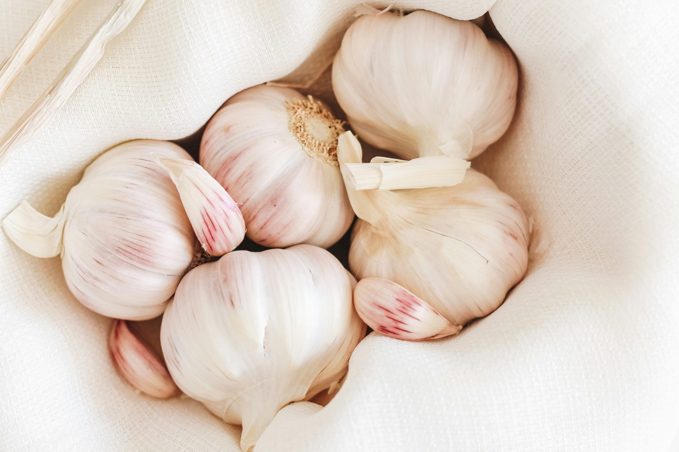 Raw Garlic in a basket