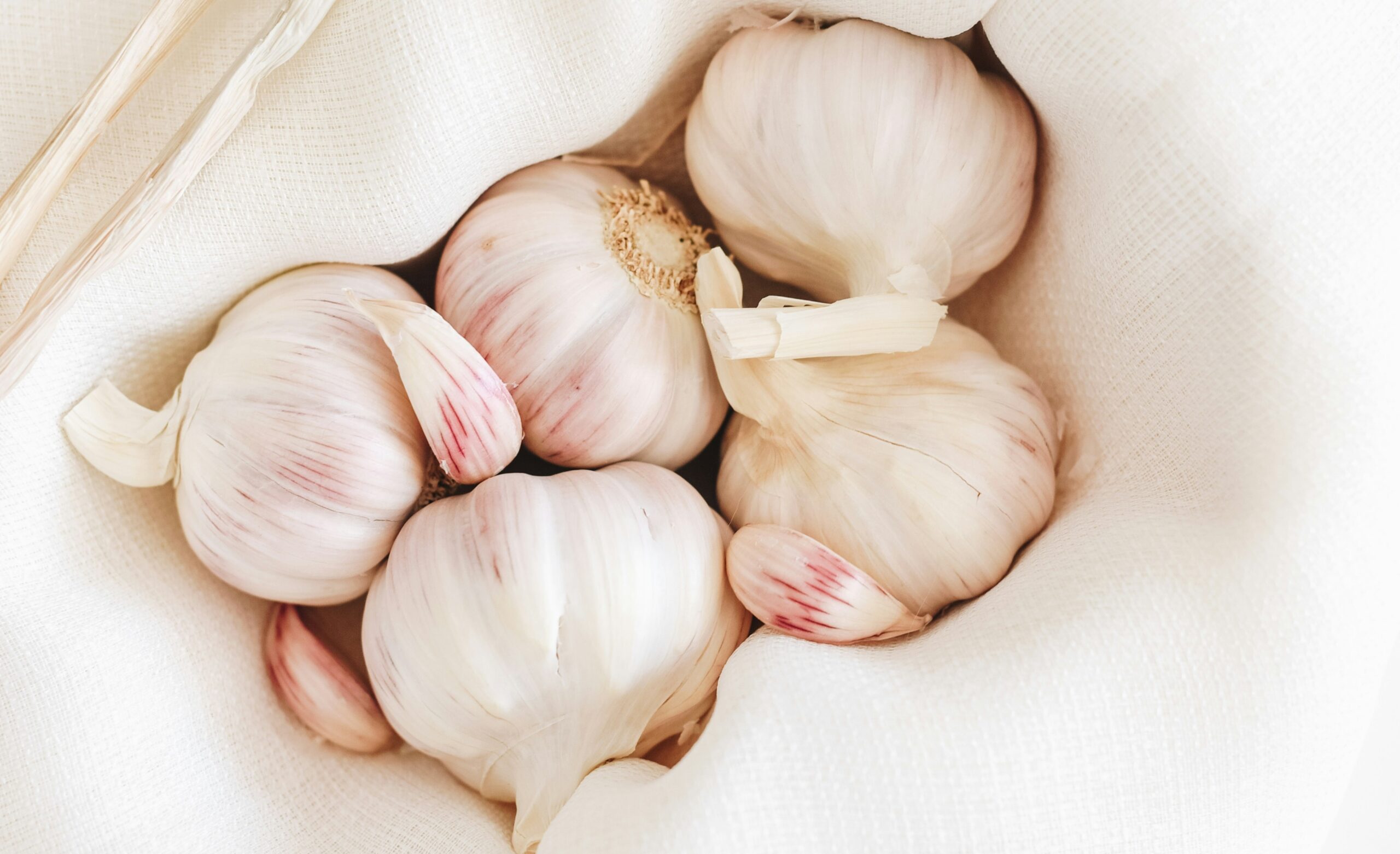 Raw Garlic in a basket